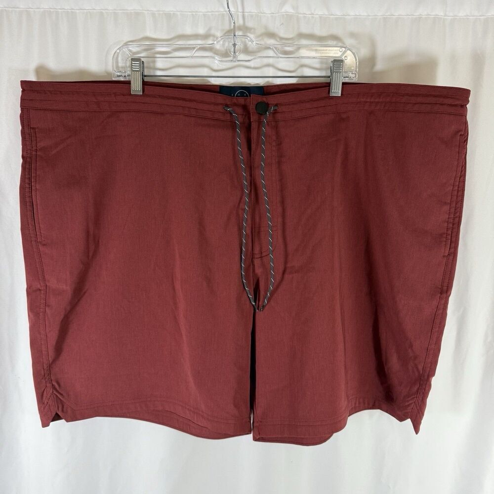 Even Tide Shorts Men's 48 Red Button Zip Drawstring Pockets Polyester Blend